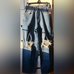 Wild Fable Highest Rise Baggy Jean. Distressed/Medium Blue